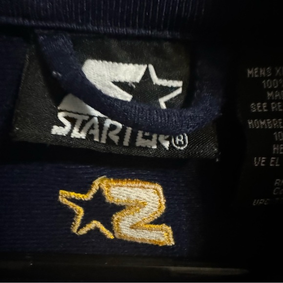 VTG Starter Men Jacket XL Navy Blue Long Sleeve Full Zip‎ Logo Sports * - Picture 6 of 7